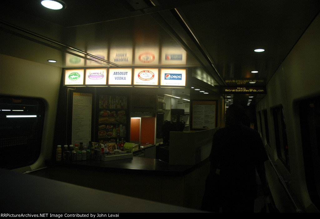 Interior of Acela Cafe Car