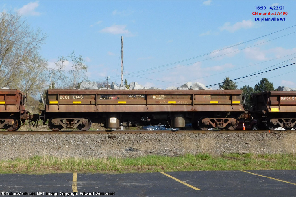 A490 head end had 39 loads of rock and ballast Tuesday
