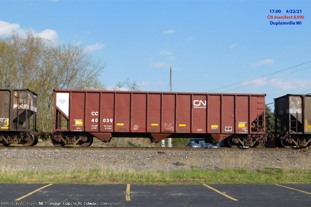 A490 head end had 39 loads of rock and ballast Tuesday