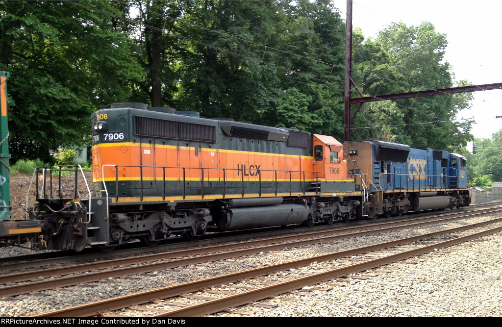 Elephant style CSX and HLCX EMDs continue west on Q703-25