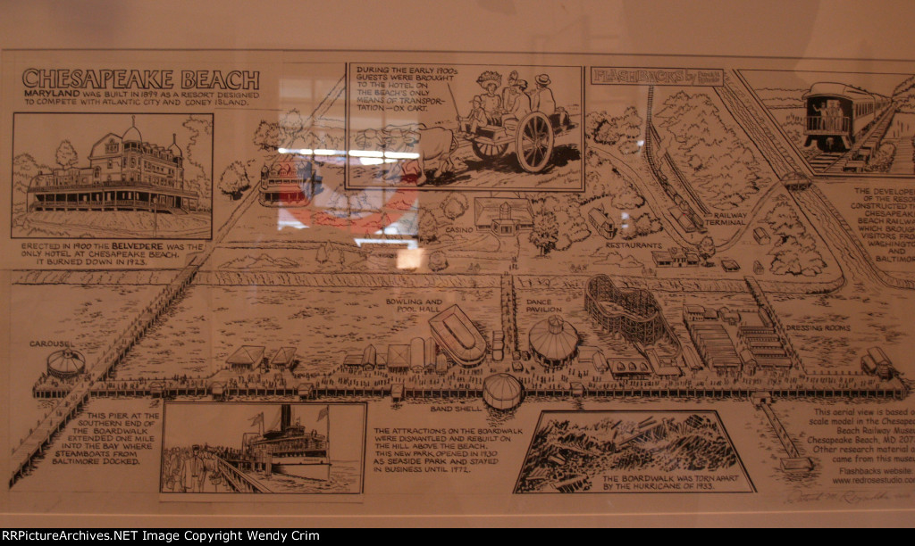 The layout of the park and rail line.