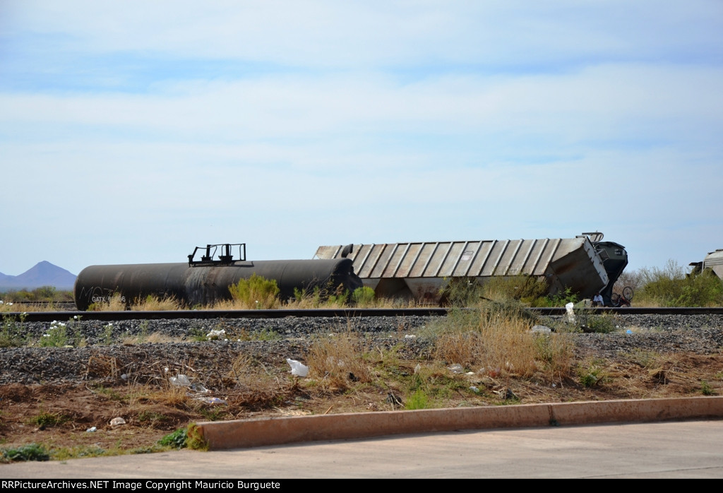GATX Tank Car and UP Hopper damaged