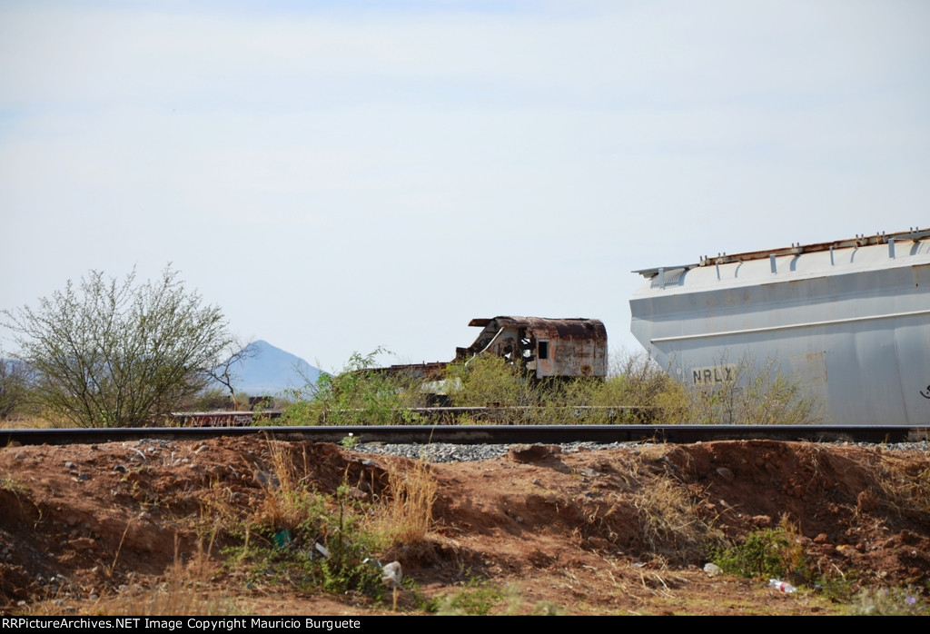 Former SBC MoW crane on rail cars cementery