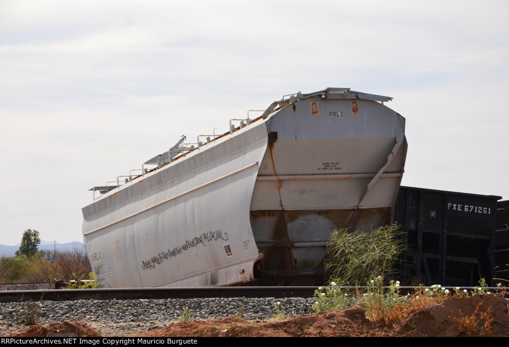 NRLX Covered Hopper in rail car cementery