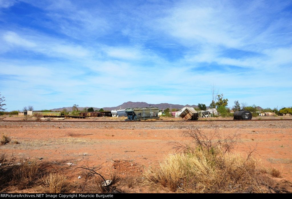 Rail cars cementery in Benjamin Hill