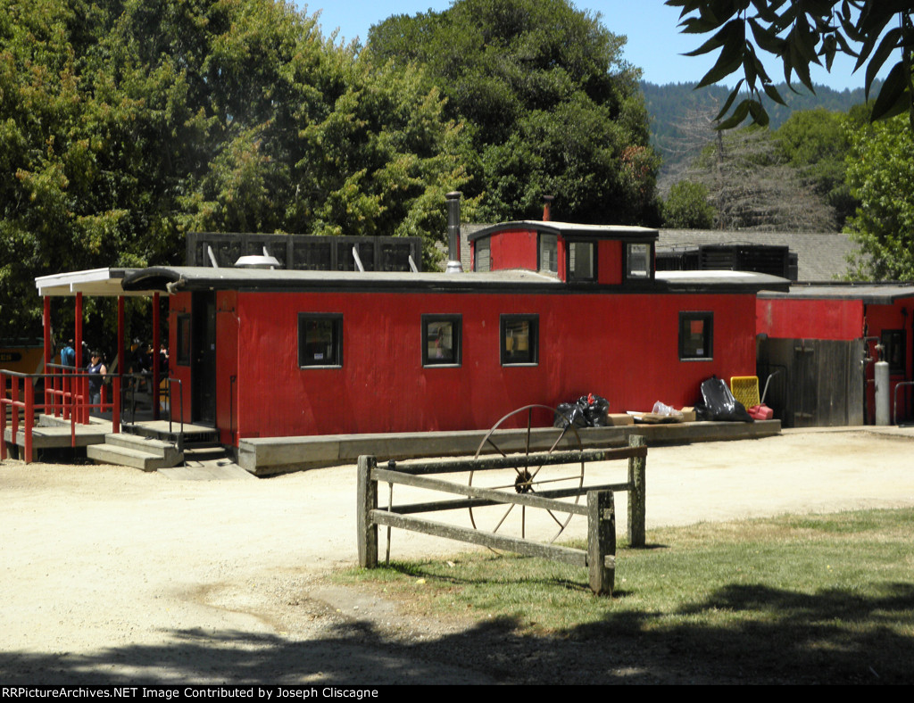 Former Southern Pacific Cabooses Serving as Hot Dog Stands