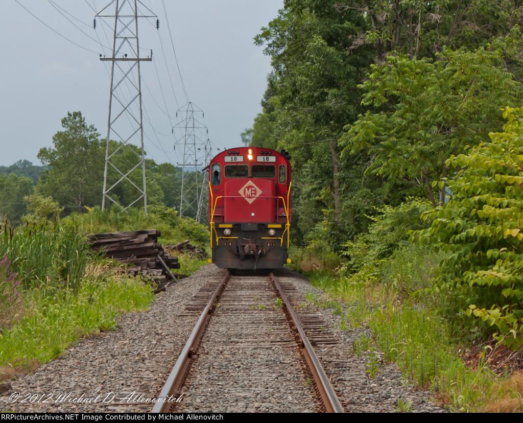 Whippany Rail Museum Excursion Train shoving back from Troy Hills Road to the museum