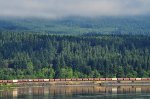Westbound BNSF grain train passes Stevenson, WA in Columbia G