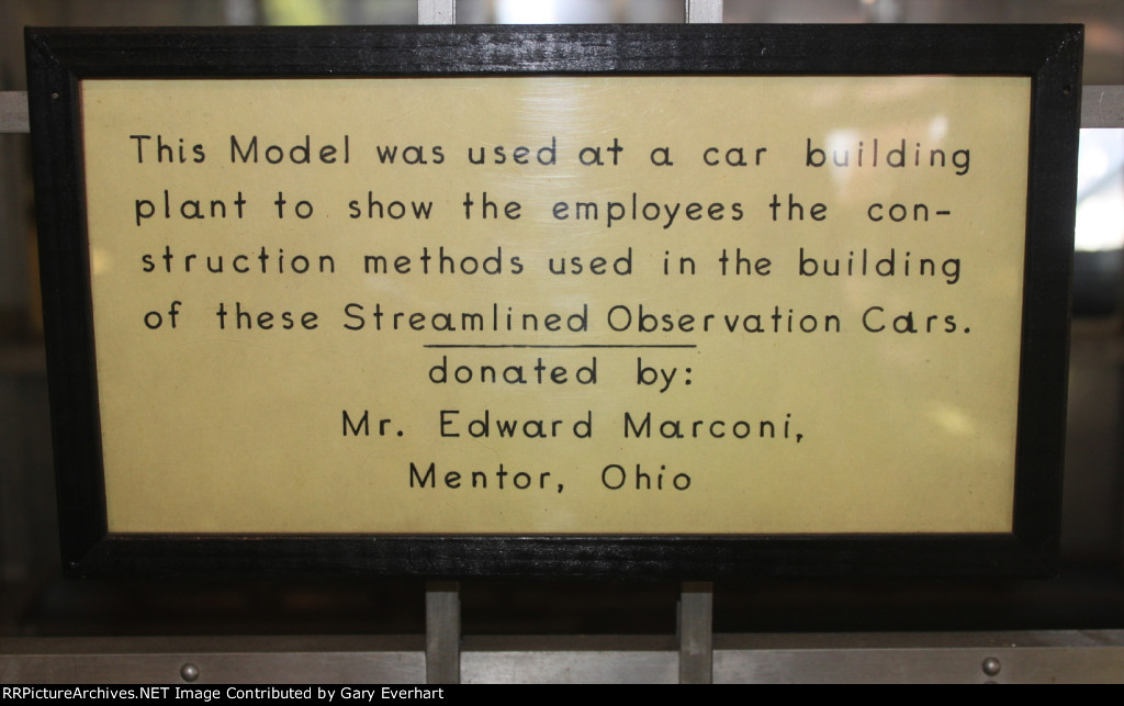 Streamlined Observation Car Model Sign