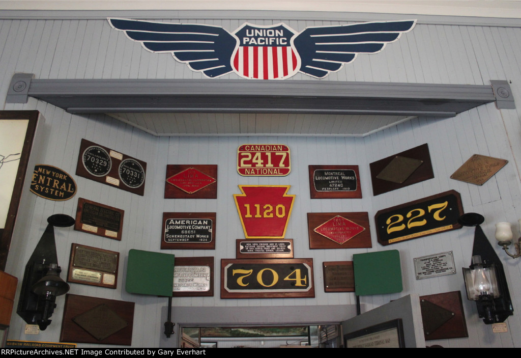 Collection of number boards and owner plaques