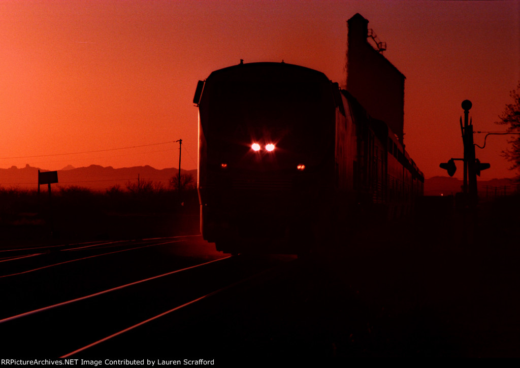 Amtrak W/B #1 Sunset Ltd. at Sunrise.