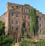 Historic district building overseeing the tracks