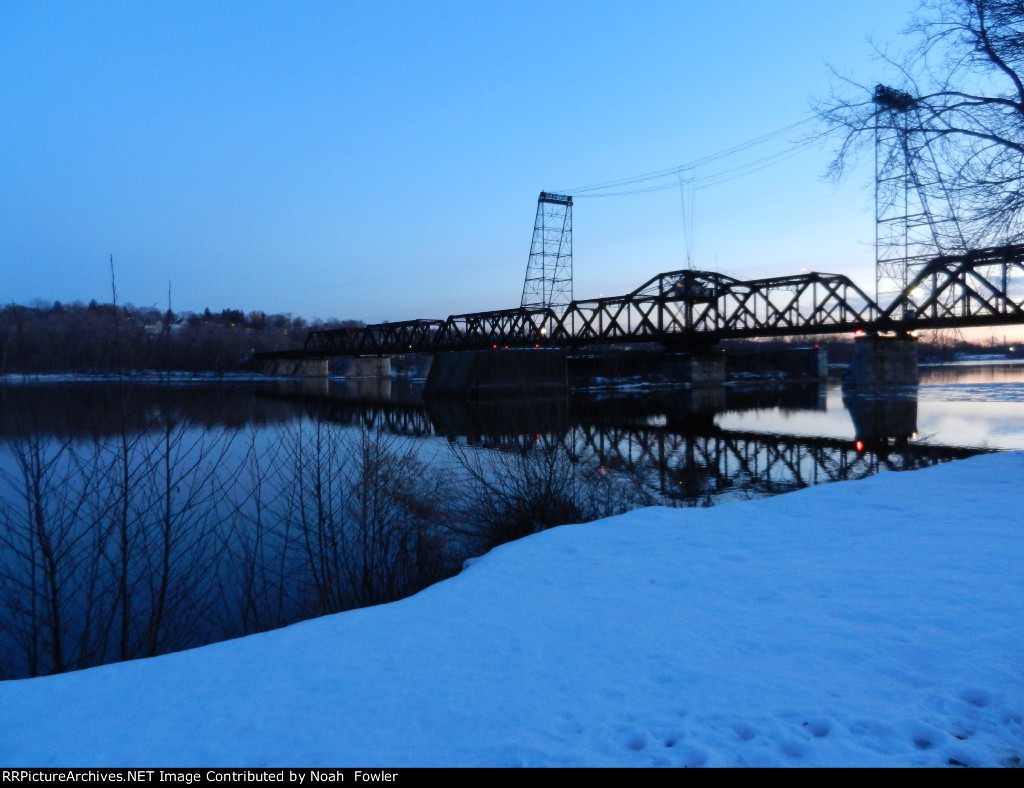 Amtrak bridge and the Hudson River