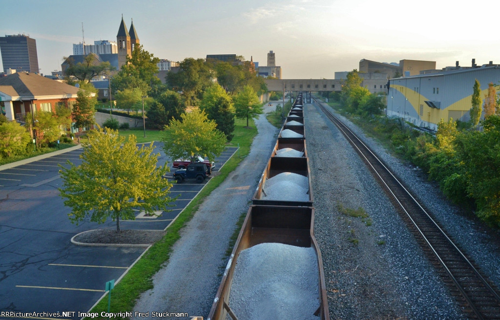 About 50 cars of crushed stone.