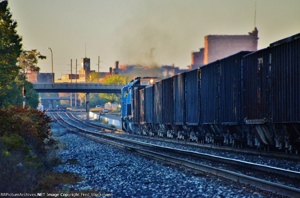 Motoring through the sunrise.