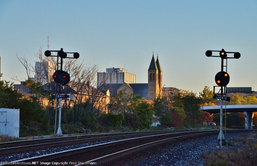 As the train disappears behind me, the signals remain lit for this last shot.