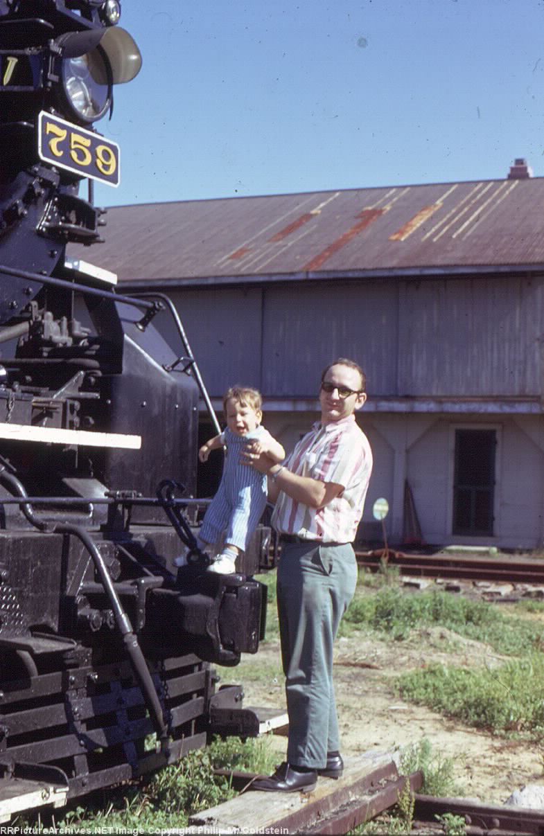 Me at 17 months old on the coupler of #759 with my father! RIP Dad. 