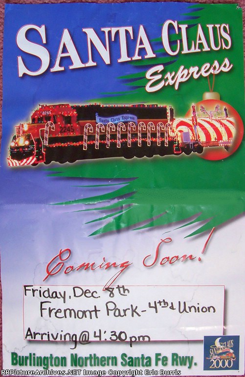 BNSF SANTA CLAUS EXPRESS TRAIN POSTER