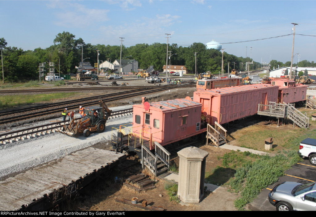 View of the crews at work
