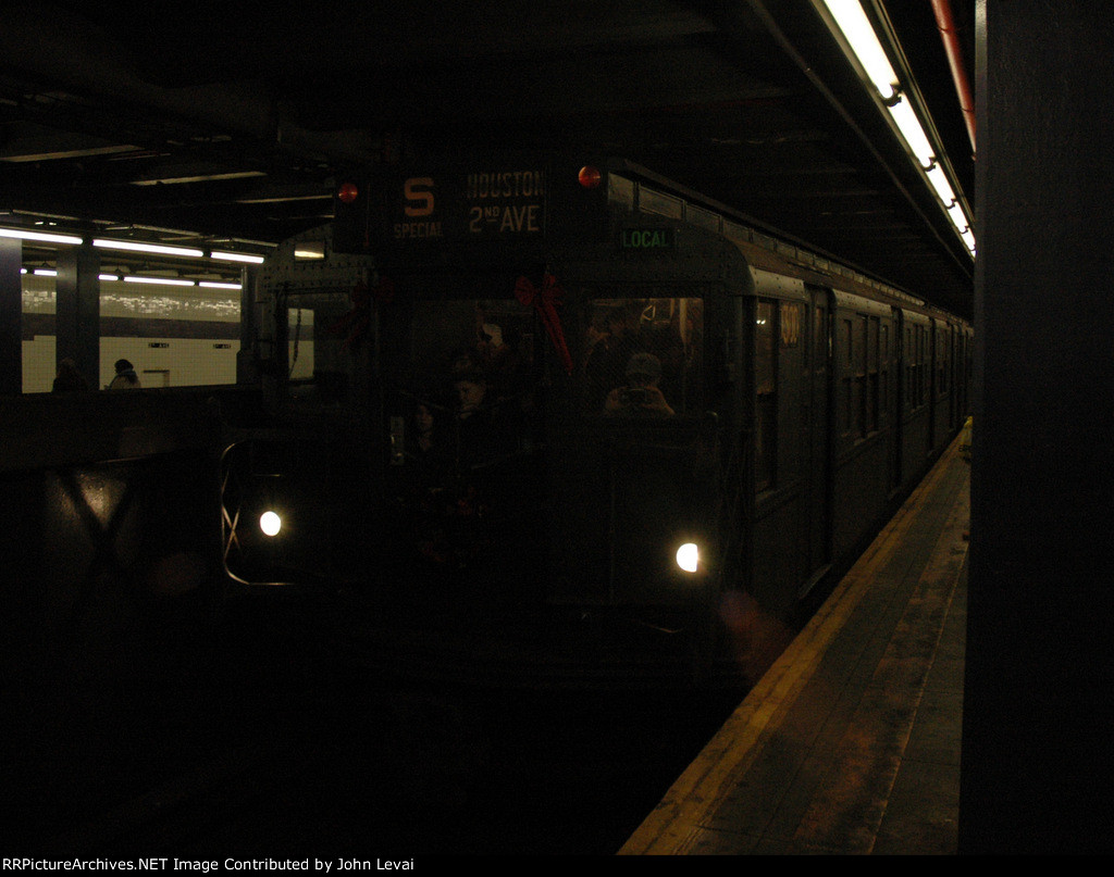 The NYCMTA Holiday Train is about to end it's run at the 2nd Ave Station