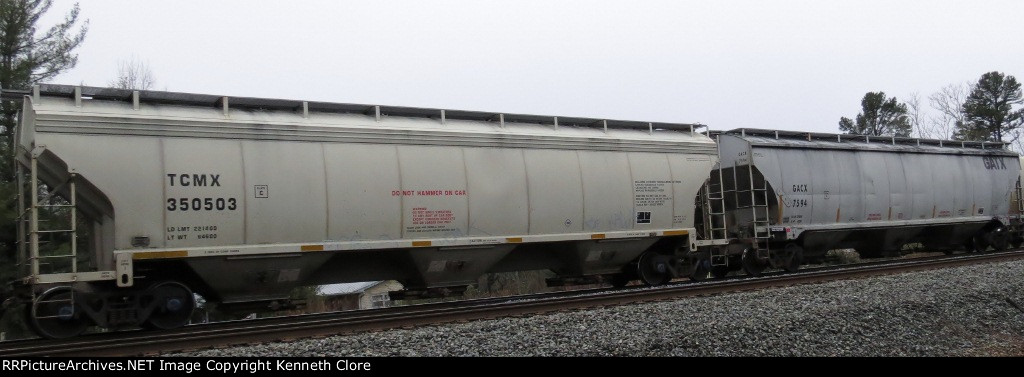 TCMX 350503 (Covered Hopper) and GACX 7594 (Covered Hopper)