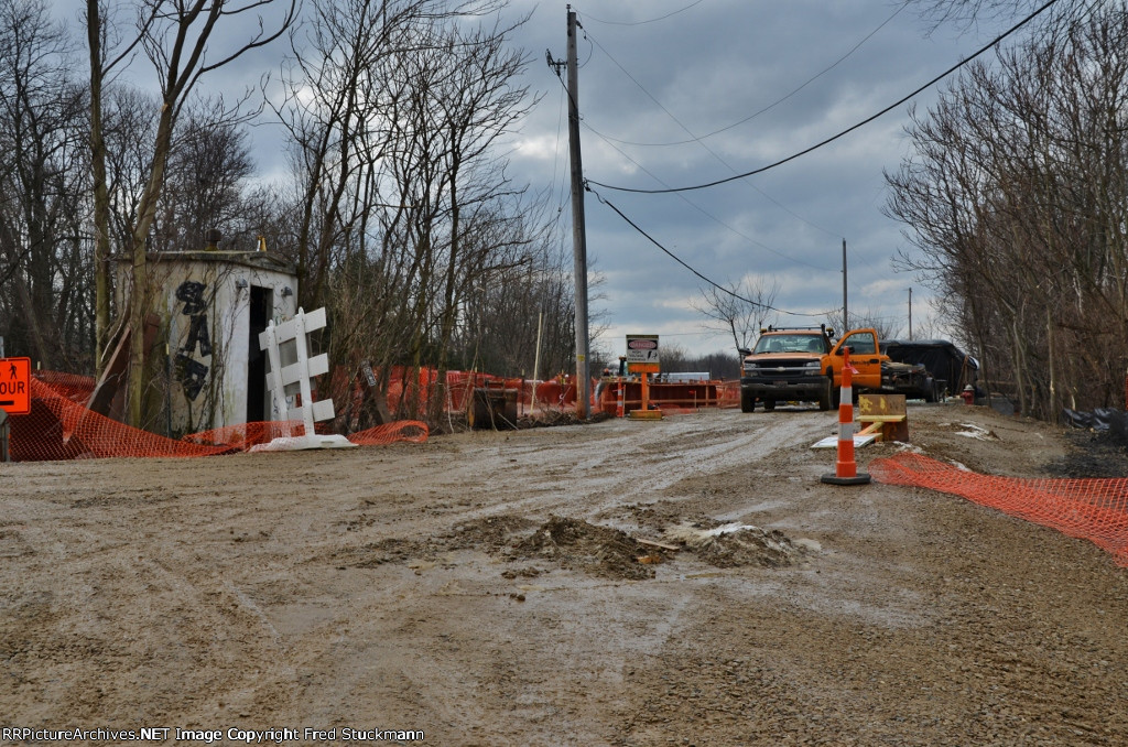 That equipment is standing on the rail trail.