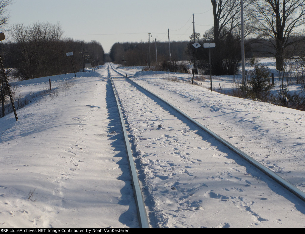 Looking south down the CP Mactier Sub outside Utopia, ON