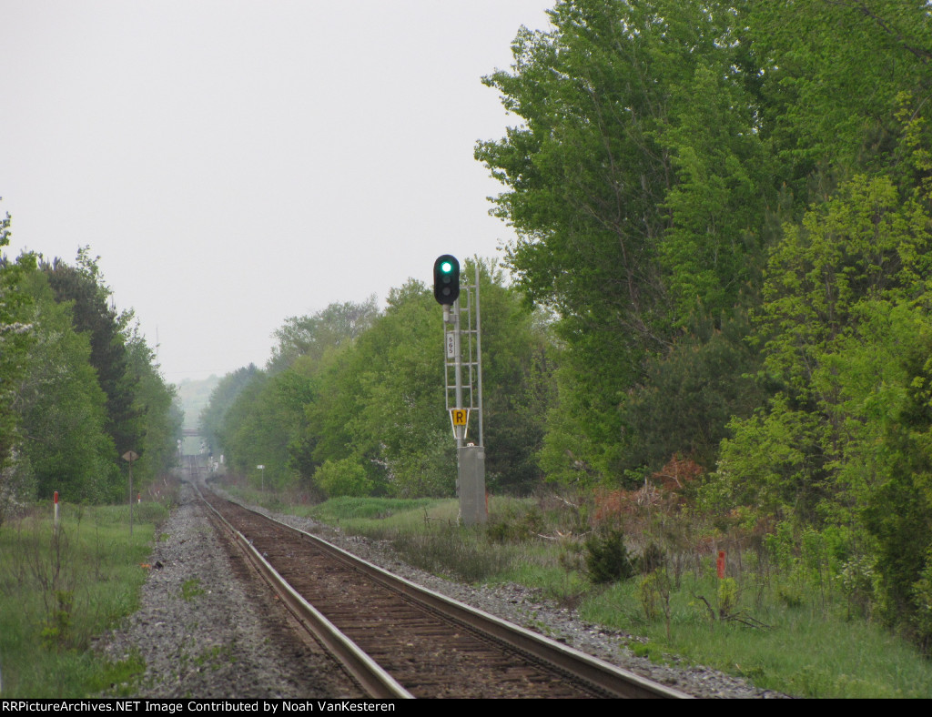 Signal is green for on coming train.