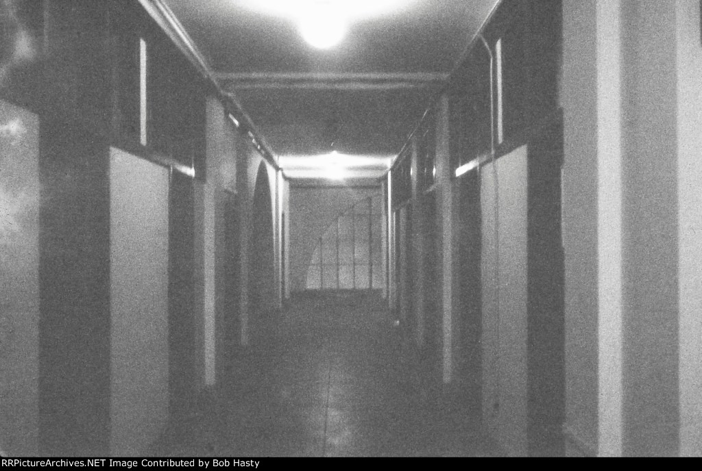 Hallway on second floor. Offices had names of the traffic offices from many different railroads. 