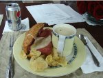 Clam chowder & warm Italian sub