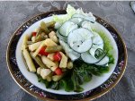 Three bean, cucumber & raisin salad  