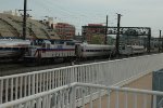 MARC GP39 leading a three car Sumitomo Set heading to the Maryland Suburbs passing NoMa-Gallaudet Metro Stop