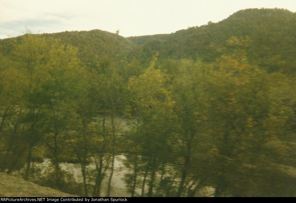 Looking at the New River from the train