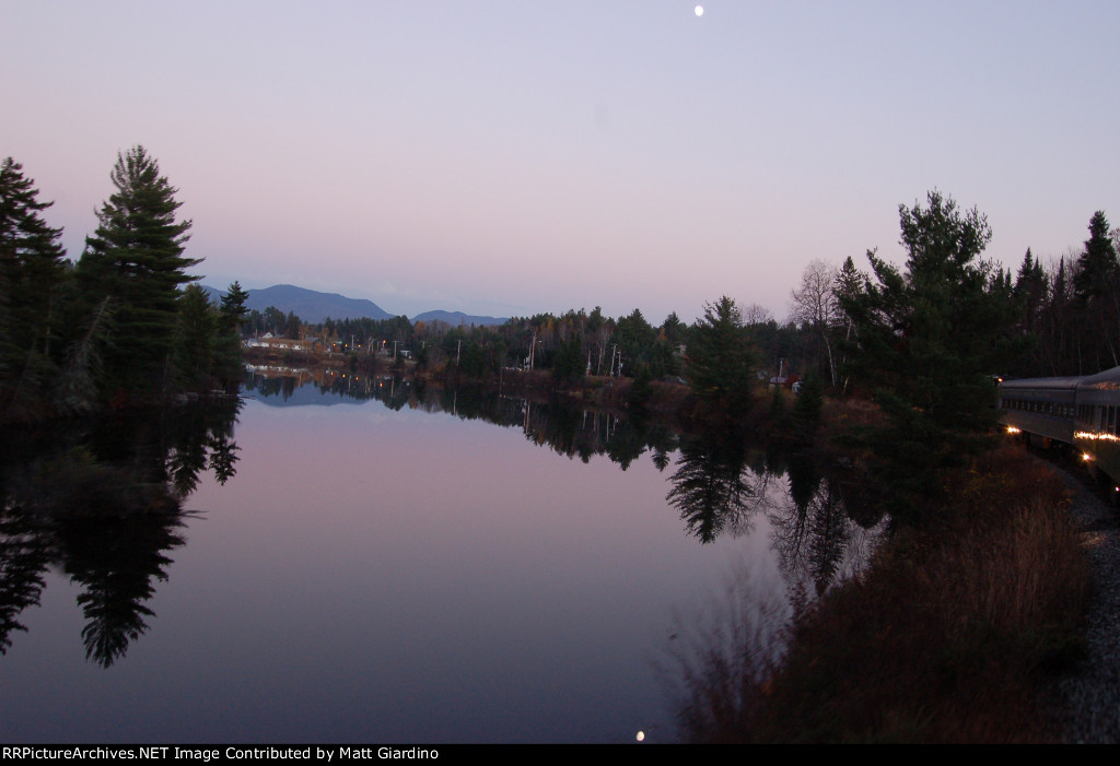 Chubb River.  Lake Placid Station in the background.