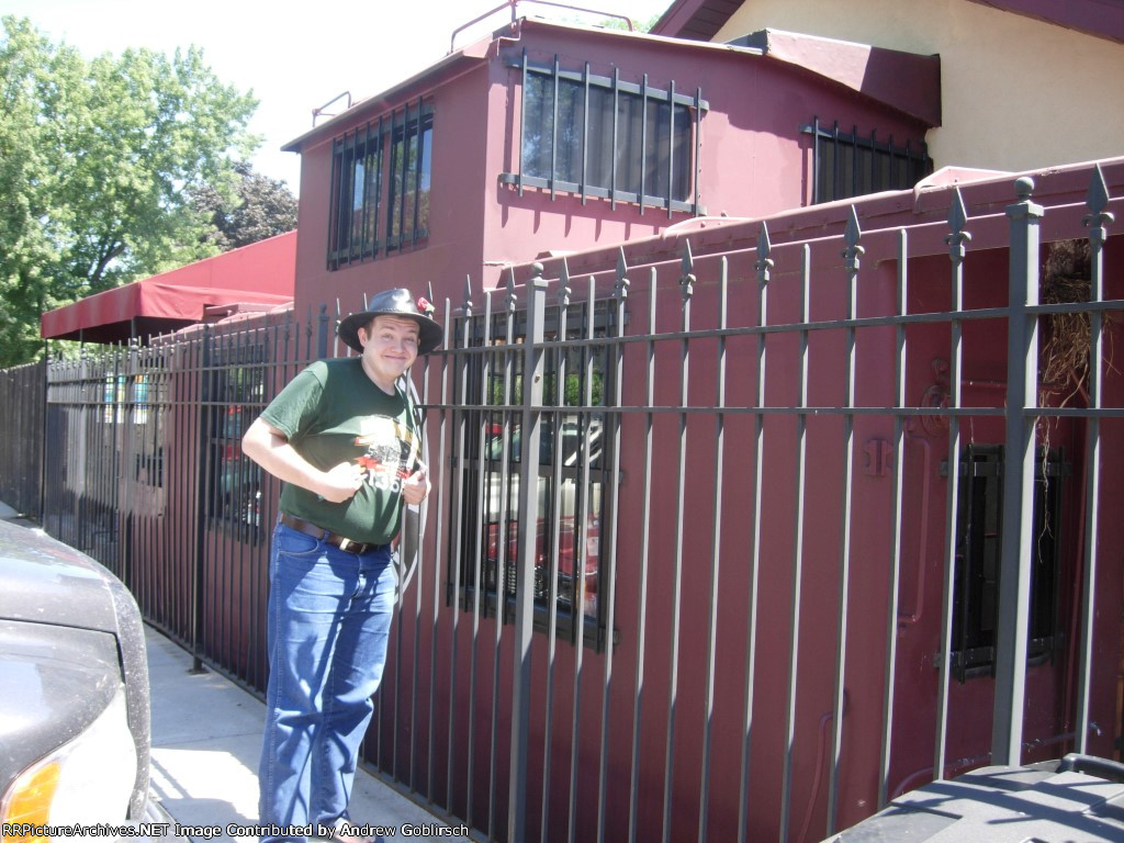 GN Caboose & ME outside Rail Station