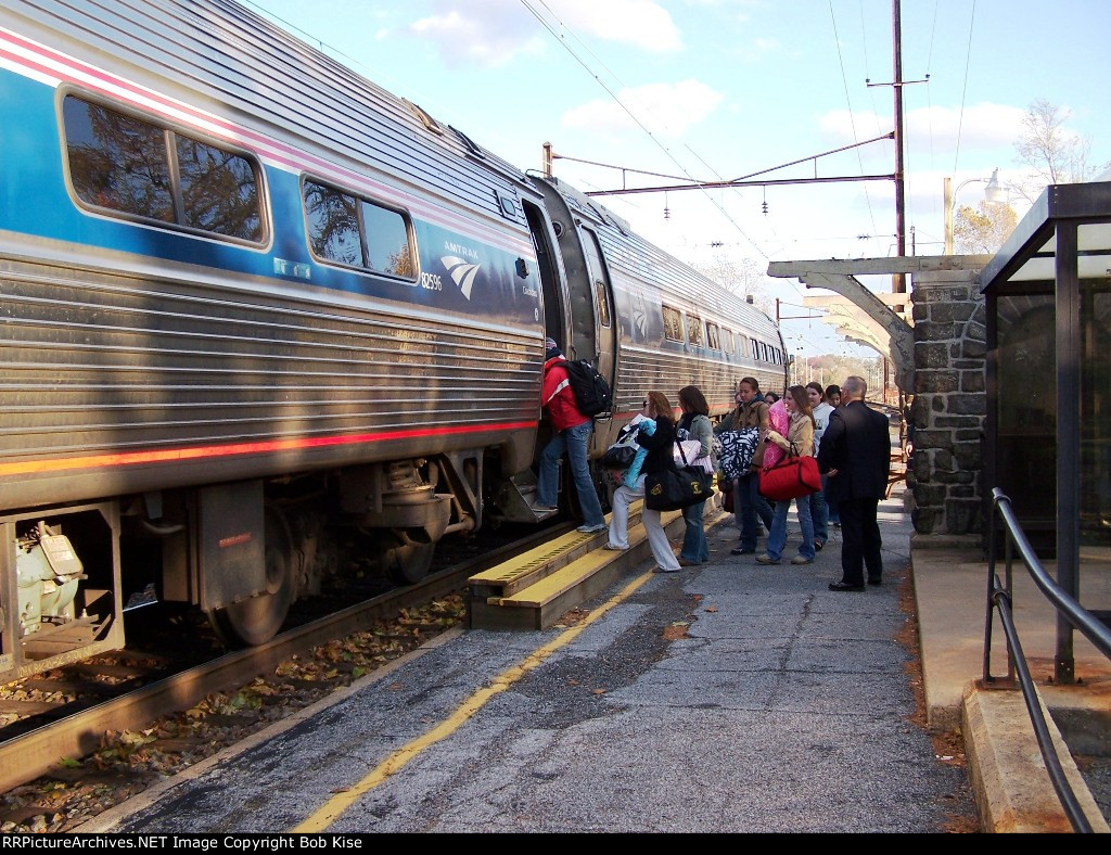 Amtrak Coach 82596 boarding passengers