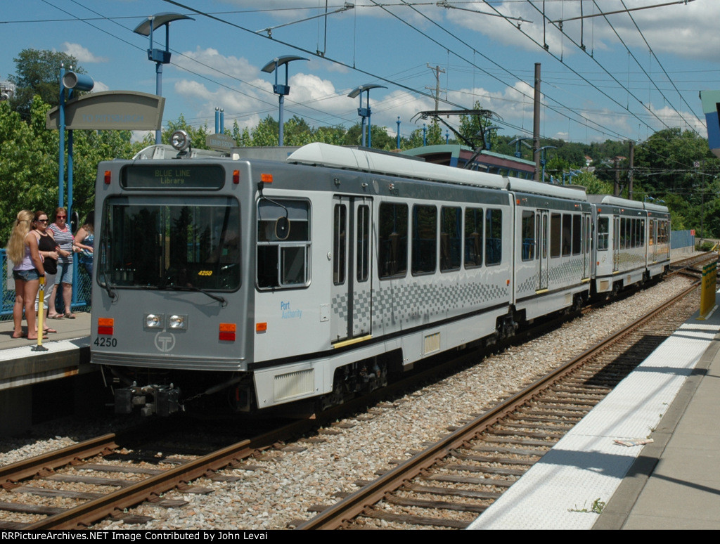 T Light Rail Train at Library Station