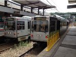 Two T Light Rail Trains at 1st Ave Station