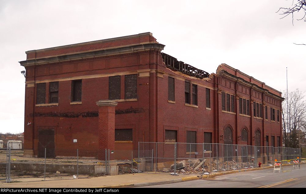 CB&Q Aurora Depot Damage