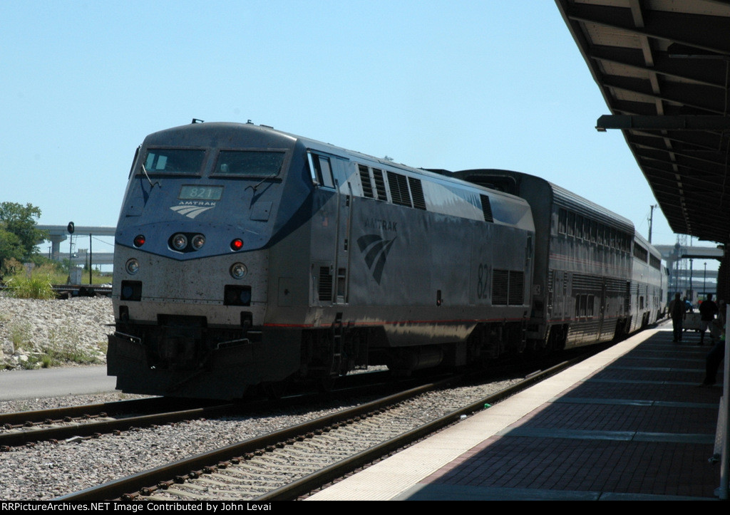 Amtrak Train # 821 at the Fort Worth Transportation Center Station