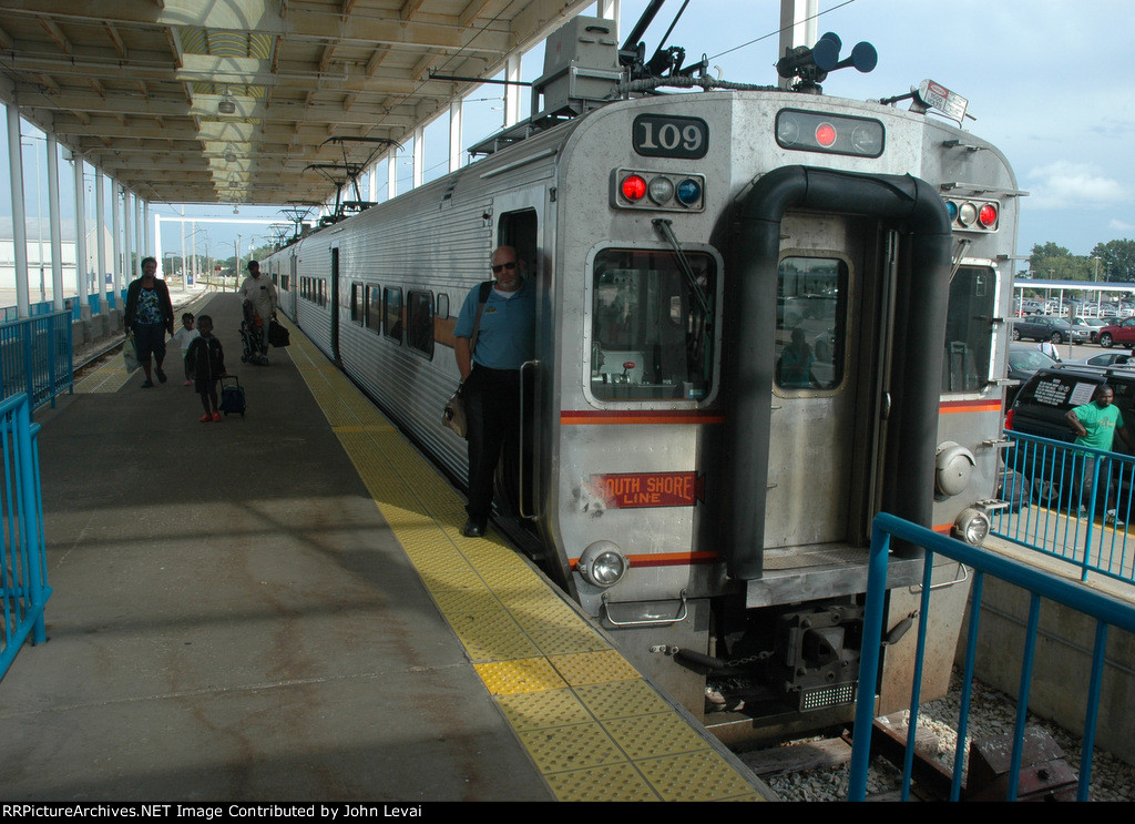 South Shore Train at South Bend Airport Station-taken from the platform