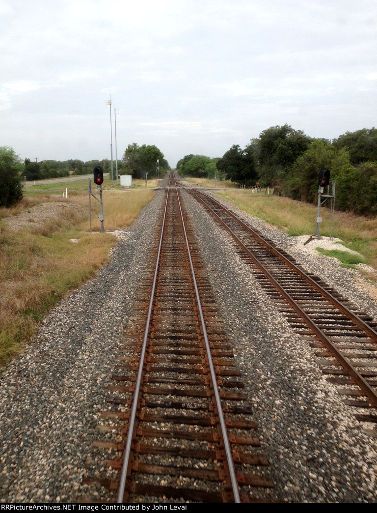 View from rear of Amtrak Train # 2 on its longest stretch without a stop