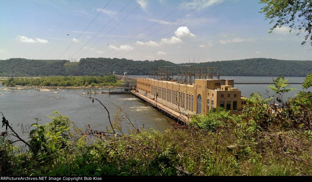 The view of Safe Harbor Dam from the A&S Branch roadbed