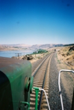 Hot day and beautiful scenery.