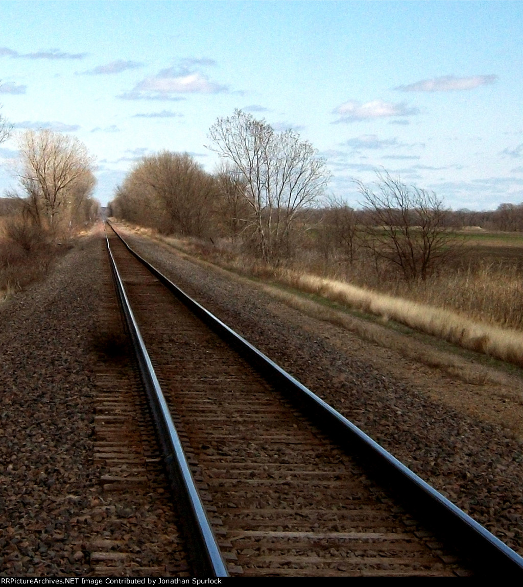 Tracks and right of way, looking east