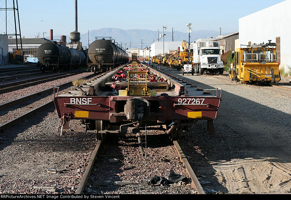 Burlington Northern Santa Fe track gang equipment train.