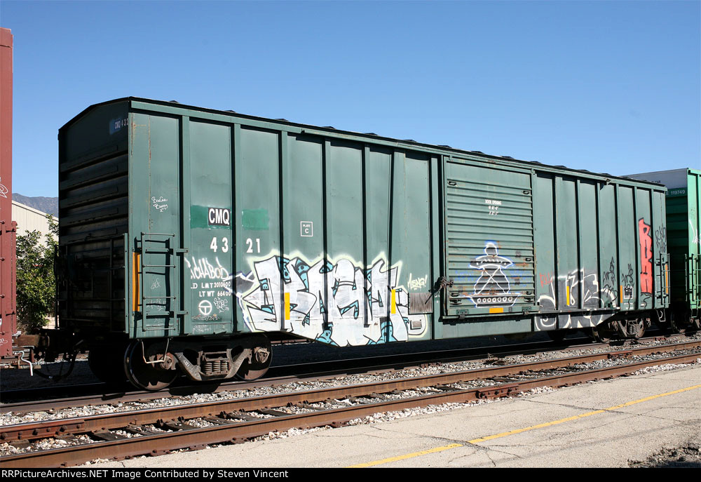 CMQ #4321. Rebuilt from 50' dd BCIT boxcar