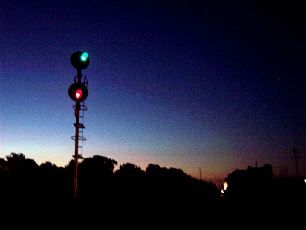 Railroad Signals at Dusk