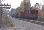 NS stone train approaching Cooke Road in N. Columbus