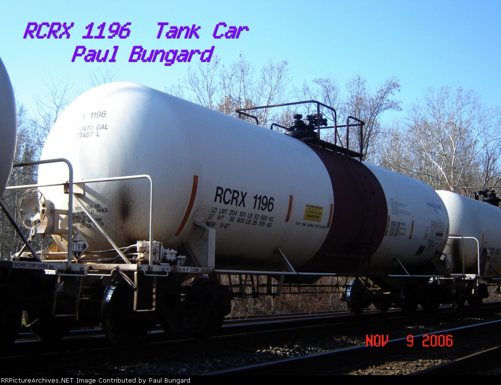 RCRX 1196   Tank Car   11/09/2006